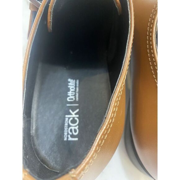 Nordstrom Rack Brown Leather Single Monk Strap Loafer Shoes Ortholite Size  11.5M